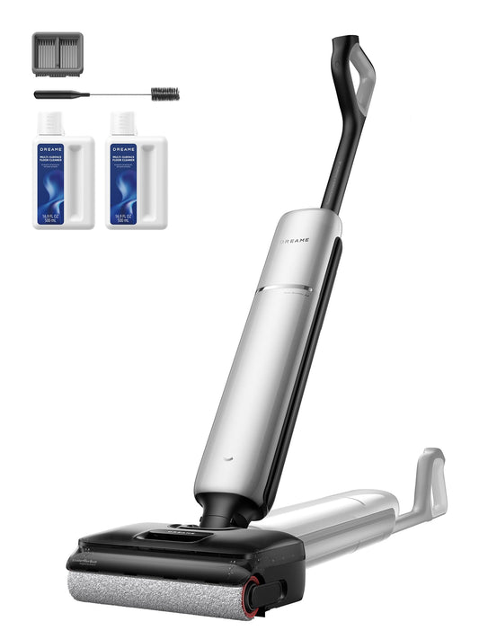 DREAME Aero Pro Wet Dry Vacuum Mop, Ultra-Slim with Hot Self-Cleaning/Self-Drying, 0 Hair Tangle Great for Pet Owner, Powerful Wet Dry Vacuum with 60min Runtime, Pick-up & Mop at The Same Time