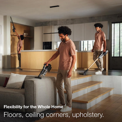 Miele Duoflex Vacuum Cleaner, Cordless and Bagless Multi-Use Flexible Stick Vacuum with Attachable MultiFloor Brush, in Brilliant White / Space Grey / Nordic Blue