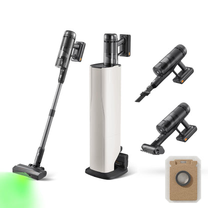 roborock H60 Hub Ultra Cordless Vacuum Cleaner with Auto-Empty Dock, 210AW Suction Stick Vacuum Cleaners for Home and Pet Hair, Rechargeable, 90-Min Runtime, Anti-Tangle Brush, 140° LED Dust Detection