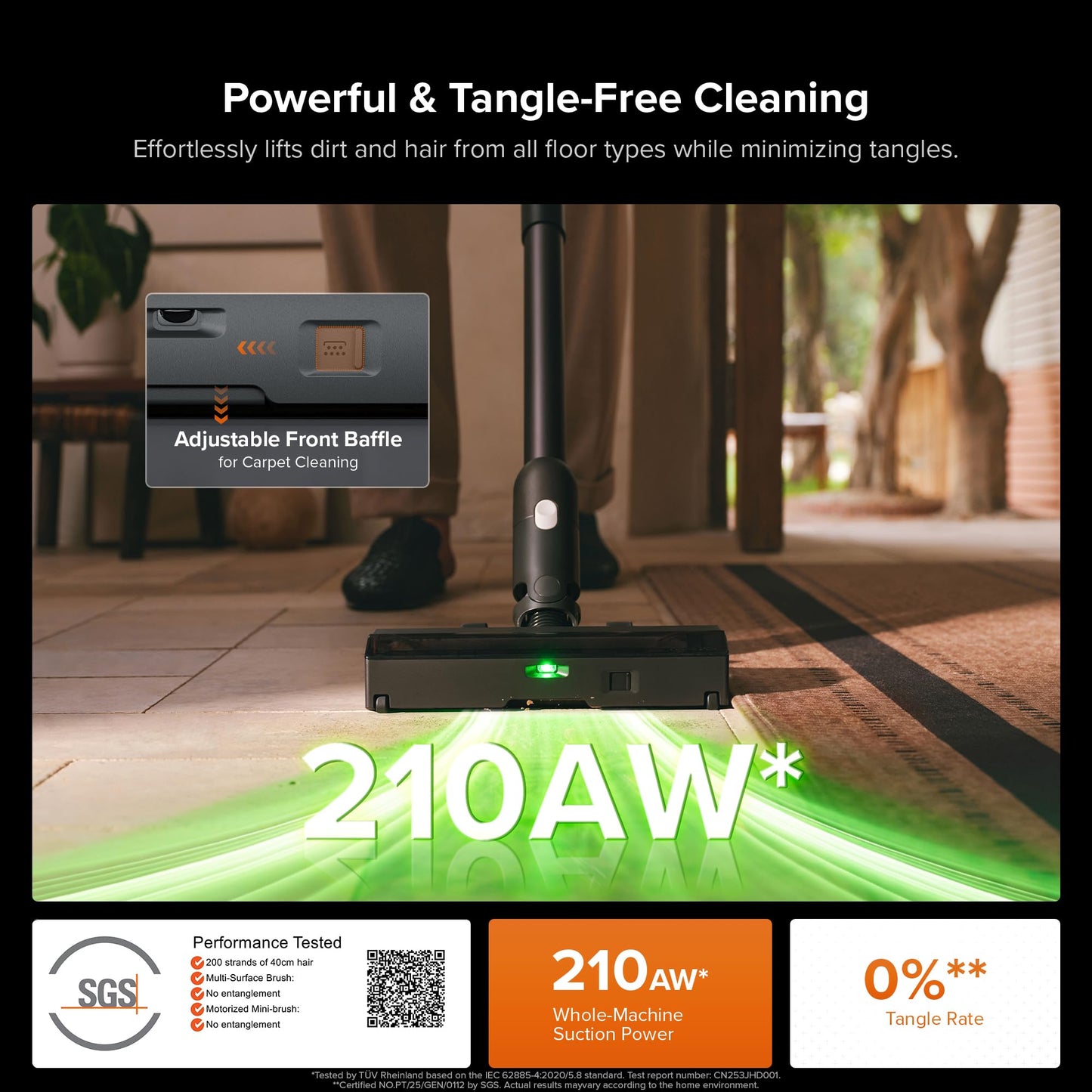 roborock H60 Hub Ultra Cordless Vacuum Cleaner with Auto-Empty Dock, 210AW Suction Stick Vacuum Cleaners for Home and Pet Hair, Rechargeable, 90-Min Runtime, Anti-Tangle Brush, 140° LED Dust Detection